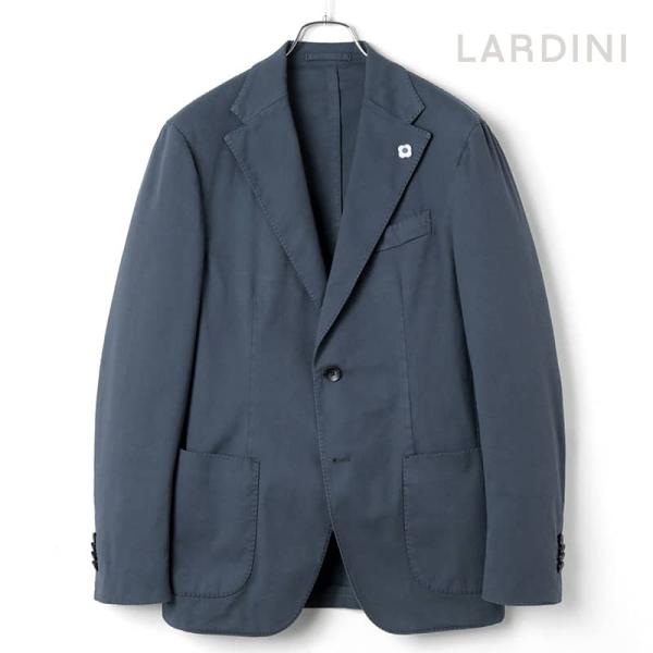 LARDINI / ラルディーニ製品染めコットンストレッチツイル2Bジャケット(DYED)（ネイビー...