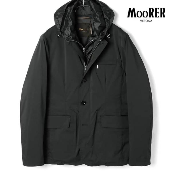 MOORER / ムーレー撥水ポリエステルストレッチデタッチャブルフーデッド3Bジャケット(VESP...