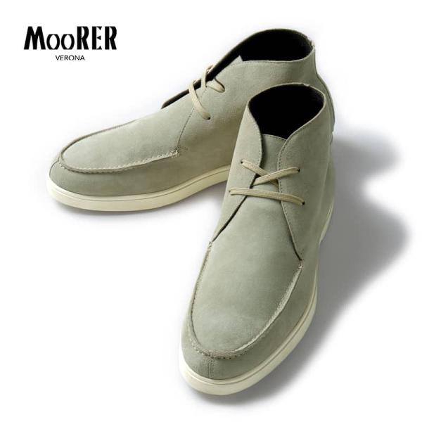 MOORER / ムーレー カーフスエードレザーモカシンアンクルブーツ(BRUSCHI-P5) （S...