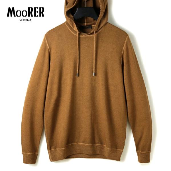 MOORER / ムーレー ガーメントダイウールハイゲージプルオーバーニットパーカー(ZANE-GE...