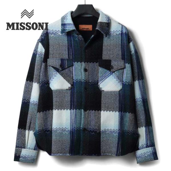 MISSONI / ミッソーニ チェック×ジグザグ柄ジャカードニットオーバーシャツ(US24WC0B...