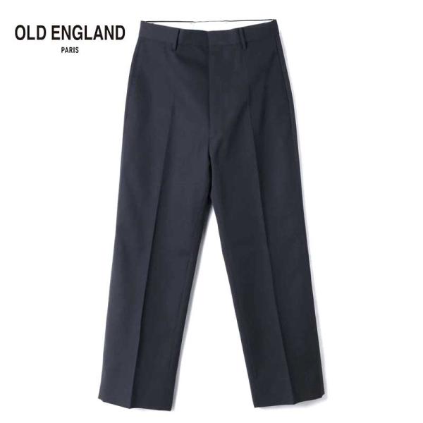 OLD ENGLAND / オールドイングランド ウールギャバジンノープリーツストレートパンツ （ネ...