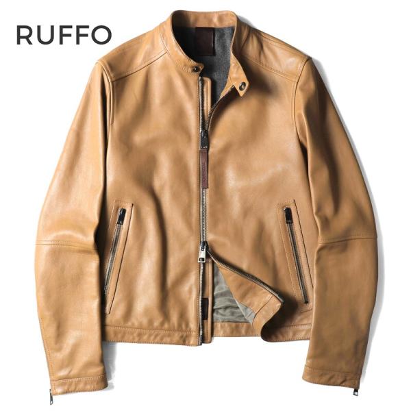 RUFFO / ルッフォ ラムナッパレザーシングルライダースジャケット(JAMES) （キャメル）