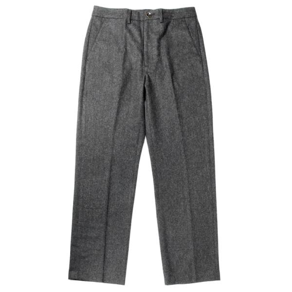 ROGAN ローガン  秋冬 リラックス感漂う程ゆるウールレーヨンフランネルノープリーツパンツ 46...