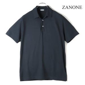 ZANONE / ザノーネオーガニックアイスコットン半袖ソリッドポロシャツ(811818/ZG380)（ネイビー）｜lunedomenica