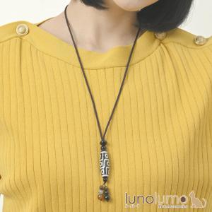 天然石 「 西蔵 満願祈念 天珠首飾 」 チベット ネックレス ダライラマ