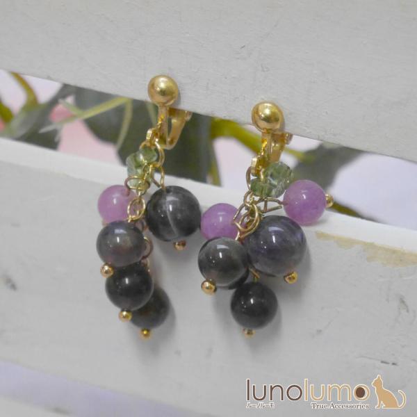 メール便送料無料 イヤリング レディース ぶどう ブドウ 葡萄 フルーツ 果物 揺れる 可愛い プレ...