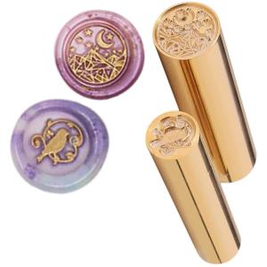 シーリングワックス スタンプ 2点セット（ 山岳の夜空15mm／小鳥12mm