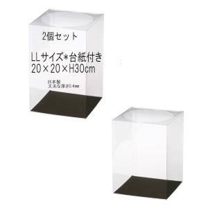 クリアケース LLサイズ 台紙付き 1個 20cm×20cm×高さ30cm 丈夫な0.4mm