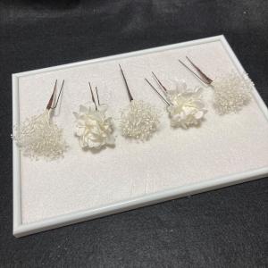 髪飾り かすみ草 ホワイト あじさい ホワイト 5本セット ウエディング 和装 和婚 神社婚 結婚式 成人式 卒業式 和装 人気 袴 プリザ 花 h11