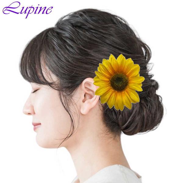 Lupine ひまわり1本 大人 子供 コサ−ジュ 和装 浴衣 hset25