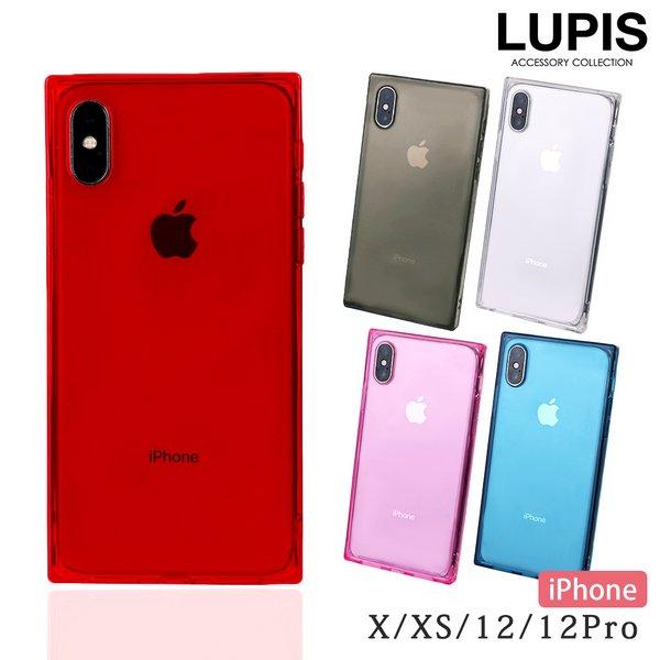 iPhoneケース 透明 iPhone XS X 12 12Pro ソフトケース スクエア ルピス ...