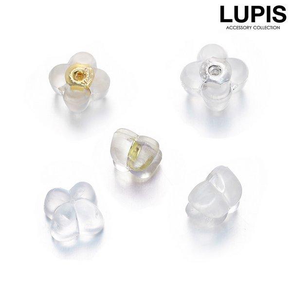 ピアスキャッチ シリコンキャッチ ピアスパーツ フラワー ゴールド シルバー ルピス lupis