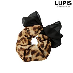 シュシュ リボンシュシュ ヘアアクセサリー リボン レオパード