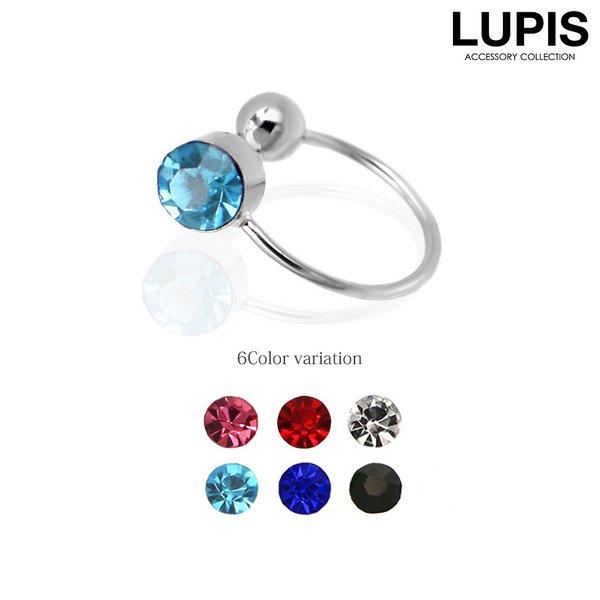 イヤリング ノンホールピアス シンプル ストーン 一粒 痛くなりにくい 片耳用 定番 クリア ブラッ...