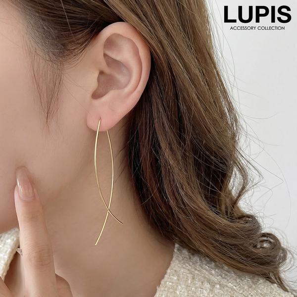 ピアス レディース アメリカンピアス ワイヤー 魚形 シンプル 華奢 大人 大ぶり ゴールド ルピス...