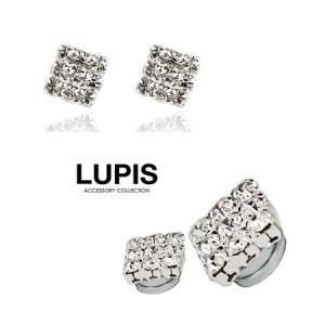 マグネットピアス マグピ イヤリング ピアス 磁石 スクエア パヴェ ルピス LUPIS｜LUPIS Yahoo!店