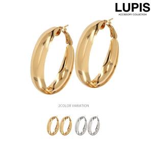 ピアス ワイド フープピアス シンプル ゴールド シルバー 安い ルピス LUPIS