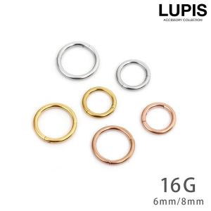 ボディピアス ワンタッチ セグメントリング 16G サージカル ステンレス 316L 金属アレルギー対応 シンプル 軟骨ピアス ルピス lupis｜LUPIS Yahoo!店