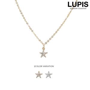 ネックレス レディース スター パヴェ シンプル チェーン 華奢 ゴールド シルバー かわいい ルピス LUPIS｜lupis