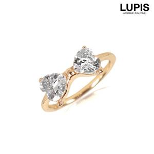 ピンキーリング 指輪 レディース ストーン リボン ゴールド