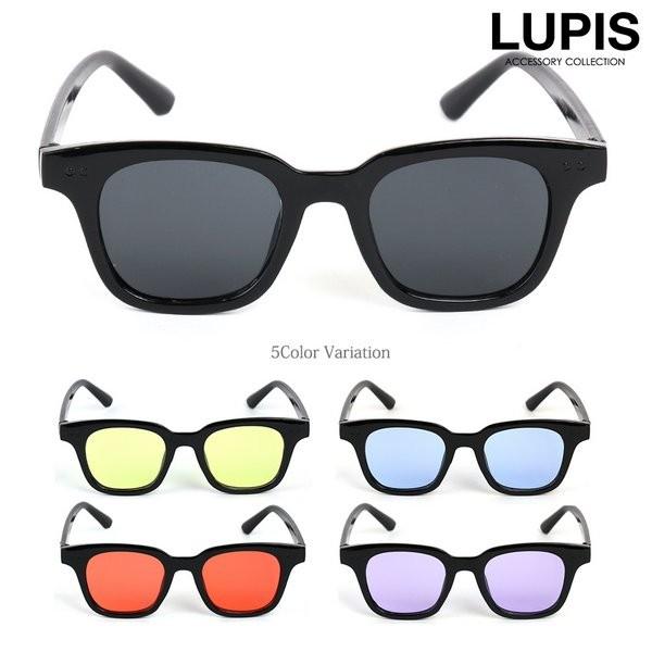 サングラス レディース カラーレンズ ウェリントン UVカット 紫外線カット 韓国っぽ ブラック イ...
