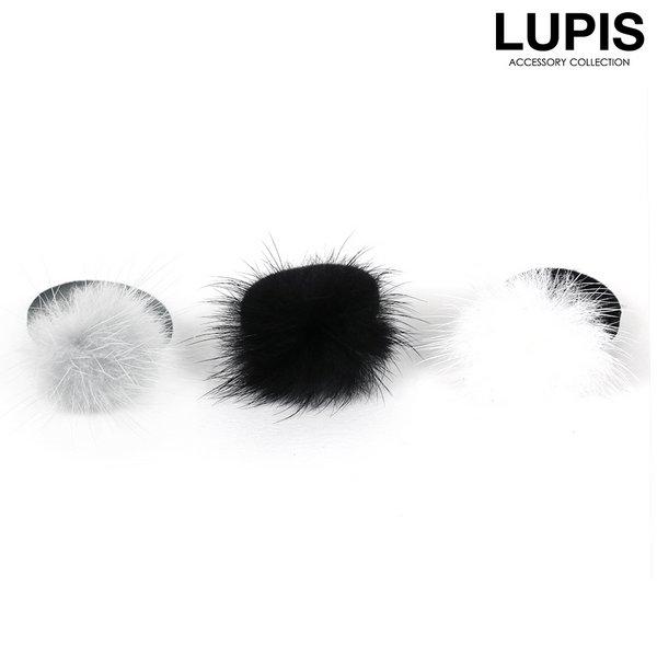 ヘアゴム ヘアアクセサリー ファー ワンポイント ワイドヘアゴム しっかり ブラック ホワイト グレ...