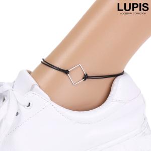アンクレット レディース スクエアフレーム フェイクレザー