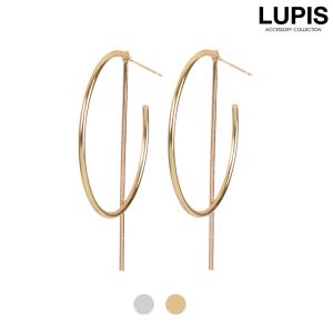 ピアス フープピアス 2way 大ぶり ゴールド シルバー 揺れる ボリューム メタル 母の日