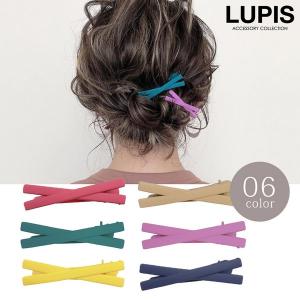 ヘアクリップ ヘアアクセサリー リボン クロス マットカラー