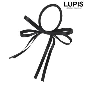 ヘアゴム リボン 細リボン ブラック 黒 甘辛 ボリューム 大きめ シンプル ガーリー かわいい ルピス LUPIS｜lupis