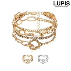 ブレスレット セット レディース チェーン メタル ごつめ