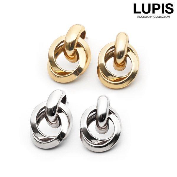 ピアス レディース ツイスト リング メタル ゴールド シルバー シンプル ボリューム 大ぶり カジ...