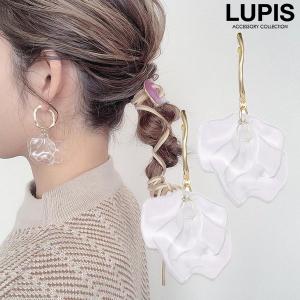 ピアス フラワー クリア S925ポスト シルバー925ポスト ペタル 揺れる 大人 かわいいピアス ルピス LUPIS｜LUPIS Yahoo!店