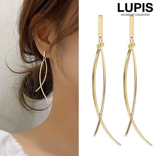 ピアス ツイスト カーブライン メタル ゴールド ボリューム 大ぶり S925ポスト シルバー925...