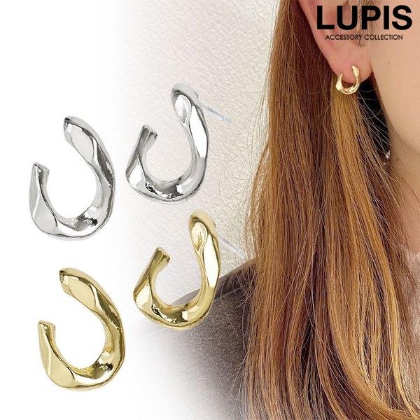 ピアス チェーン 変形 ひねり メタル シルバー925ポスト ゴールド シルバー シンプル 大人 上...