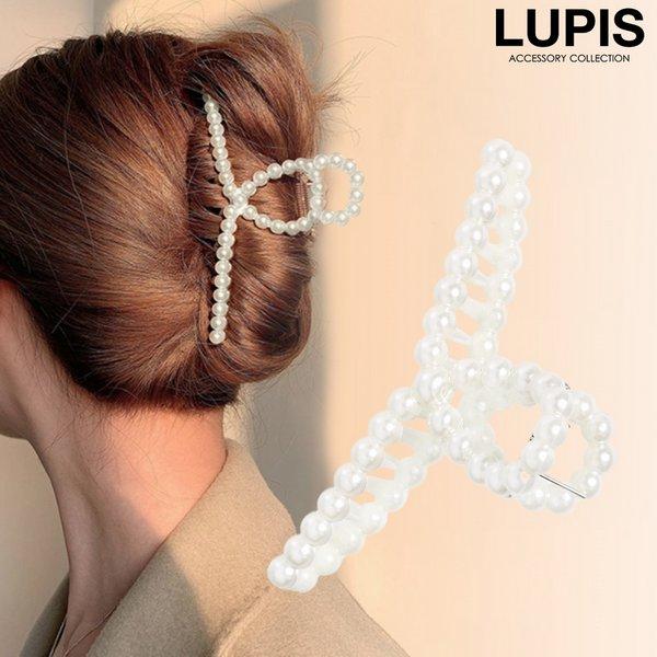 バンスクリップ ヘアクリップ ヘアアクセサリー パール ループ シンプル かわいい 大人 上品 ルピ...