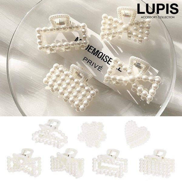 ヘアクリップ プチバンスクリップ ミニ パール リボン パヴェ スクエア ハーフムーン ハート フラ...