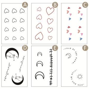 タトゥーシール ハート 文字 メッセージ くま...の詳細画像1