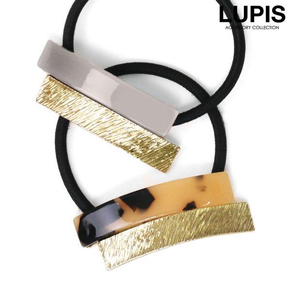 ヘアゴム カーブヘアゴム プレート ヘアアクセサリー べっ甲 メタル アクリル 大人 簡単装着 レイ...