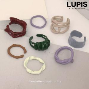リング 指輪 レディース マット カラー 変形 ニュアンス ボリューム シンプル ライン ワイド 大ぶり おしゃれ ルピス LUPIS