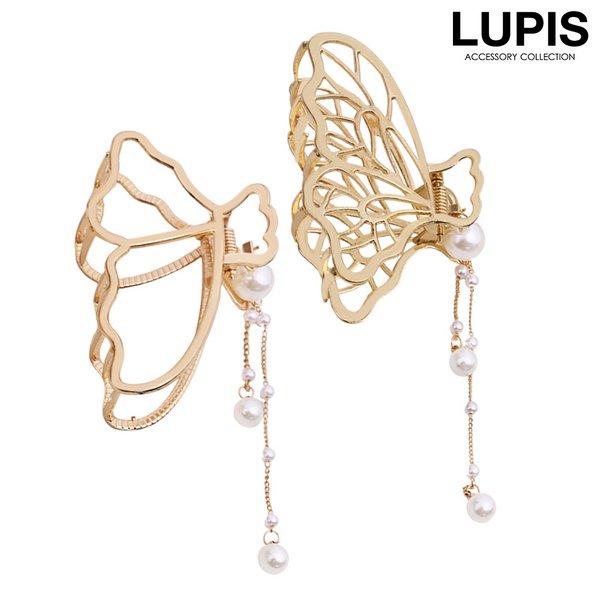 ヘアクリップ バンスクリップ ヘアアクセサリー バタフライ メタル 上品 華やか シンプル お呼ばれ...