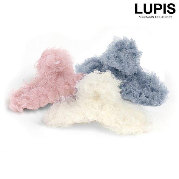 バンスクリップ ヘアクリップ ヘアアクセサリー くしゅくしゅ オーガンジー レース ループライン 大...