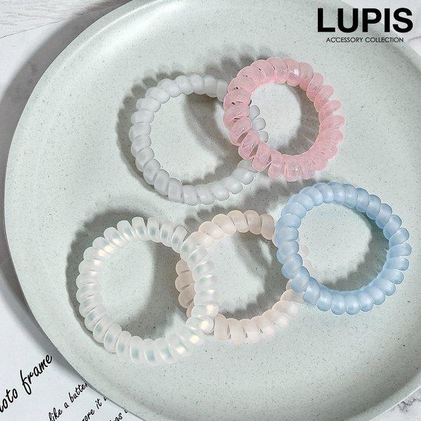 ヘアゴム スプリングヘアゴム コイルヘアゴム 跡のつかないヘアゴム 跡がつかない マット 透明 オー...