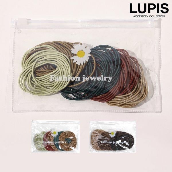 ヘアゴム セット ヘアアクセサリー シンプル 100本入り ブラック ブラウン ベージュ グリーン ...