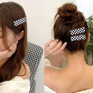 ヘアクリップ ヘアアクセサリー モノトーン ウ...の詳細画像1