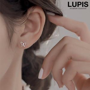 ピアス バタフライ 蝶 シンプル シルバー 大人 かわいい ガーリー 韓国 プチ 小ぶり ワンポイント ルピス LUPIS｜lupis