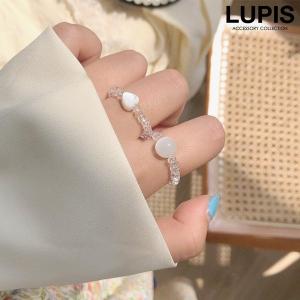 LUPIS（ルピス） ビーズリング リング 指輪 ハート ラウンド ホワイト