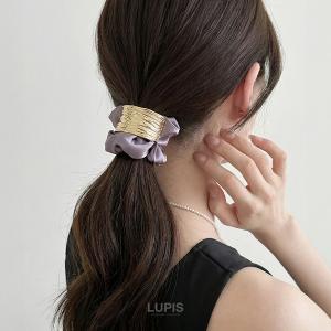 シュシュ ヘアアクセサリー ヘアゴム メタル ...の詳細画像1