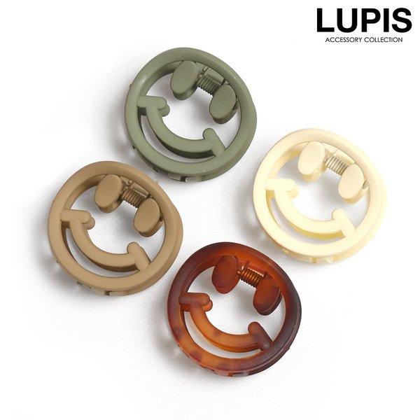 ヘアクリップ バンスクリップ ヘアアクセサリー スマイル マットカラー 小ぶり 小さめ ハーフアップ...